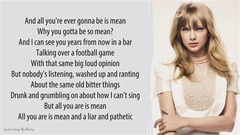 song lyrics for taylor swift